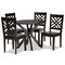 Baxton Studio Ela Modern and Contemporary Dark Brown Finished Wood 5-Piece Dining Set 183-11430-10892-Zoro - alternate 1